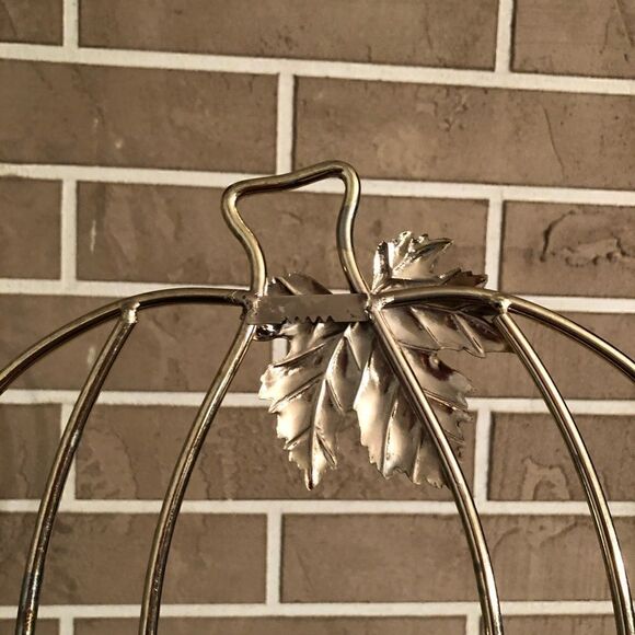 Vintage Pumpkin Wall Hanging Candlestick Holders in Gold Lot of 2 - Picture 11 of 15